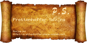 Prettenhoffer Sára névjegykártya
